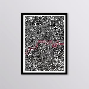 Image of North & South River London Type Map 