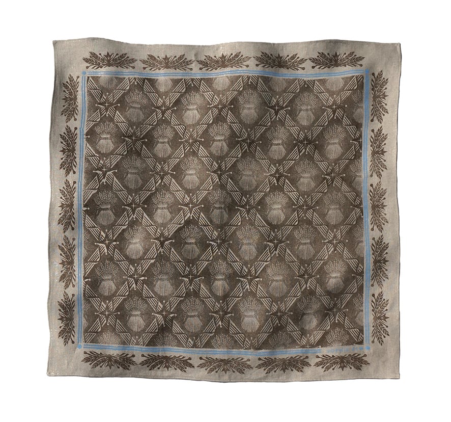 Image of Harvest Festival Scarf - Flax + Peat - Block Printed