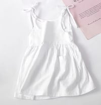 Image 1 of Children Clothes-Cotton White Summer Dress 