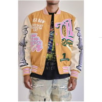 Image 2 of First row letterman jacket beige/khaki