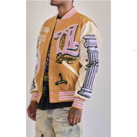 Image 3 of First row letterman jacket beige/khaki