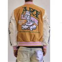 Image 4 of First row letterman jacket beige/khaki