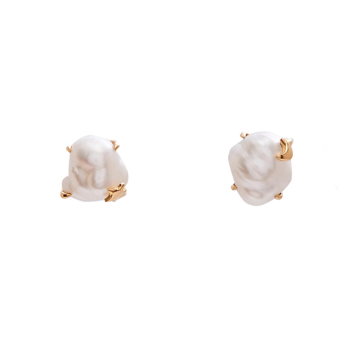 Image of Unhada Esscent Studs- 18kt and Keshi