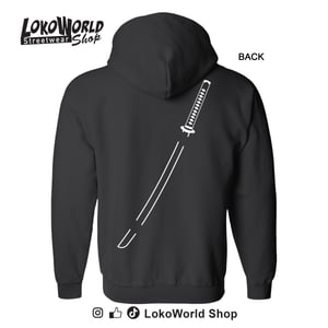 Image of Ninja Samurai, Bike Racing, Katana, Black Hoodie