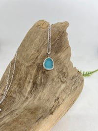Image 1 of Turquoise Sea Glass in Sterling Silver on a Silver Chain