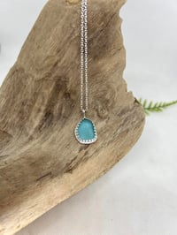 Image 2 of Turquoise Sea Glass in Sterling Silver on a Silver Chain