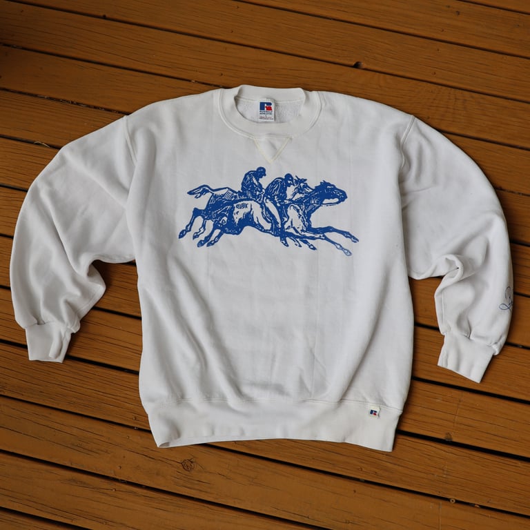 Blue Print Horse Crewneck