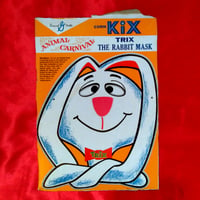 Image 1 of Trix (The Rabbit) - General Mills Corn Kix Animal Carnival Cereal mask (1960s) - backside