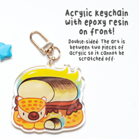 Image 2 of Ankylosmorus Keychain | Dessert Dino Acrylic Charm