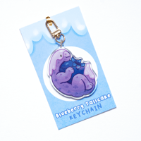 Image 3 of Blueberry Tallcake Keychain | Dessert Dino Acrylic Charm