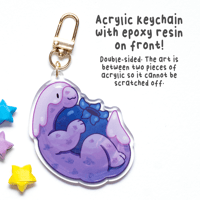 Image 2 of Blueberry Tallcake Keychain | Dessert Dino Acrylic Charm