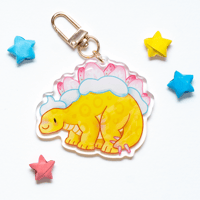 Image 1 of Stegoberry Shortcake Keychain | Dessert Dino Acrylic Charm