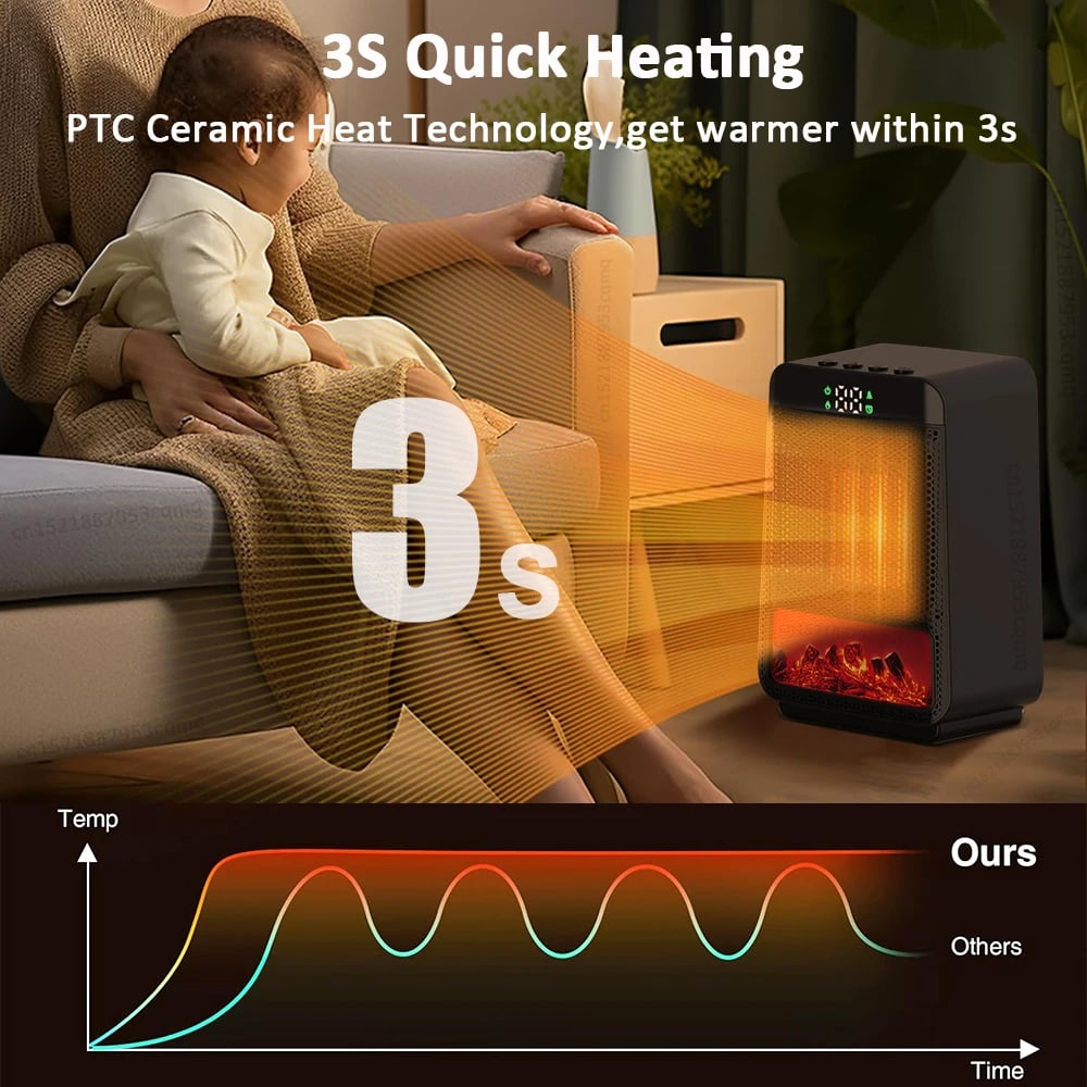 MSL Electric Heater - Portable PTC Heating Fan for Home & Office