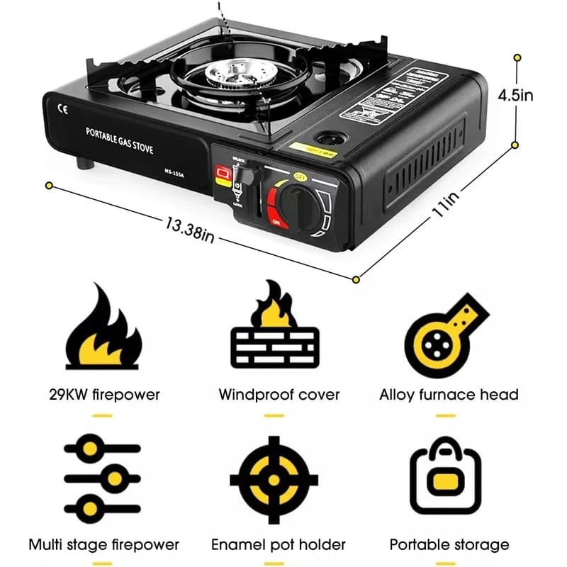 MSL Portable Dual Fuel Camping Stove - Propane or Butane with Auto Ignition