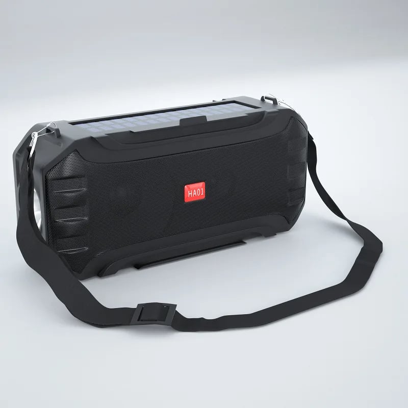MSL Mini Solar Wireless Speaker - 1200mAh Battery with Flashlight for Outdoor Activities