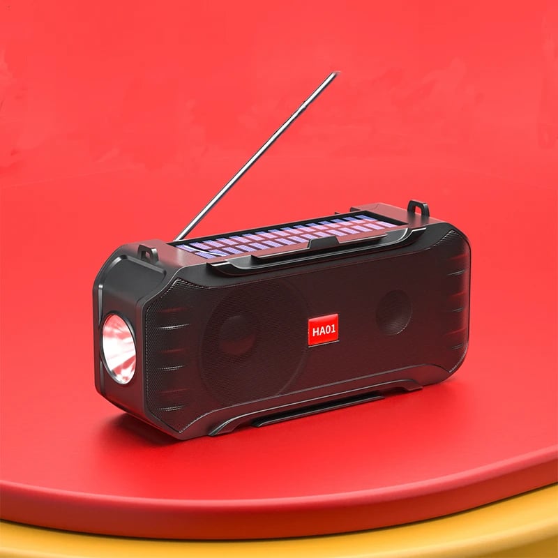 MSL Mini Solar Wireless Speaker - 1200mAh Battery with Flashlight for Outdoor Activities