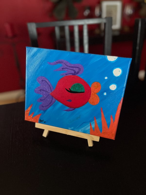 Image of Limited Edition Drag Fish Painting (original art by Pandora Boxx)