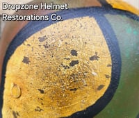 Image 8 of Replica WWI German M-1916 Helmet & Leather Liner. Camouflage Pattern. Freikorps.