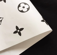 LV Logo White Floral Paper 