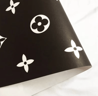 LV Logo Black Floral Paper 