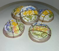 Image 1 of Brighten up any Mardi Gras/very classy/fake food/fake cookies/home decoration/fake frosted cookie...