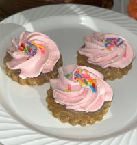Image 1 of Happy Birthday to me pink cream cookies/ fake food/fake cookies/home decoration/fake frosted cook...