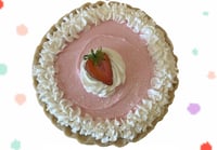 Image 2 of Fake Pie,Creamy Strawberry Pink Pie in a golden crust, Lightly Sugar 10x3”