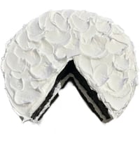 Image 2 of Medium size Swirly Two Layer Dark Chocolate Cake with White Icing cake, faux cake, fake food, 6 i...