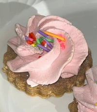 Image 2 of Happy Birthday to me pink cream cookies/ fake food/fake cookies/home decoration/fake frosted cook...