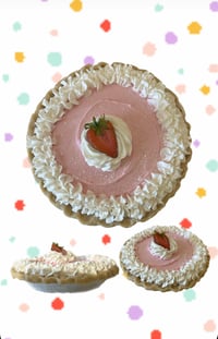 Image 3 of Fake Pie,Creamy Strawberry Pink Pie in a golden crust, Lightly Sugar 10x3”