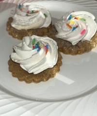 Image 1 of Happy Birthday to me white cream cookies/ fake food/fake cookies/home decoration/fake frosted coo...
