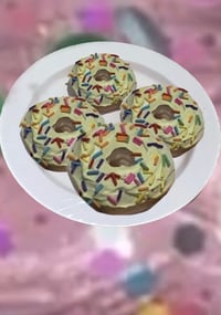Image 1 of Light Green Doughnuts with sprinkles/exciting fake food doughnuts/fake food/home decoration/fake ...