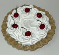 Image 1 of Fake Food Pie, Cherries and Cream Design Pie in a Golden Crust, Lightly Sugar 10x4”