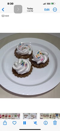 Image 5 of Happy Birthday to me white cream cookies/ fake food/fake cookies/home decoration/fake frosted coo...