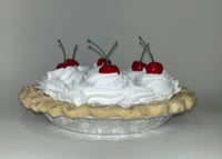 Image 2 of Fake Food Pie, Cherries and Cream Design Pie in a Golden Crust, Lightly Sugar 10x4”