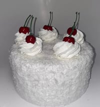 Image 7 of Fake Food Coconut Icing Cake With Cherries On Top Cake 8x6”
