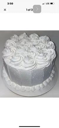 Image 1 of Large size, Fake Food Happy Rosette White Cream Cake 8W x 5H”