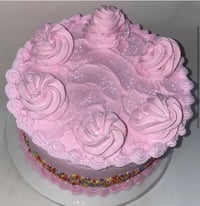 Image 3 of Fake Food, Party In Pink Cake, With Sprinkles 8x6”