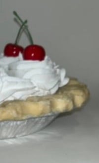 Image 4 of Fake Food Pie, Cherries and Cream Design Pie in a Golden Crust, Lightly Sugar 10x4”