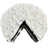 Image 2 of Swirly Two Layer Dark Chocolate Cake with White Icing cake, faux cake, fake food, 8 inch Width by...