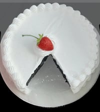 Image 2 of Nice Strawberry center Vanilla and Chocolate Cute Cake 8” round x 3” tall