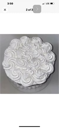 Image 3 of Large size, Fake Food Happy Rosette White Cream Cake 8W x 5H”