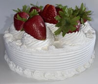 Image 1 of White Chocolate cake with berries 8x4"/fake food/fakecake/artificial cake/homestaging/artificial ...