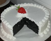 Image 3 of Nice Strawberry center Vanilla and Chocolate Cute Cake 8” round x 3” tall