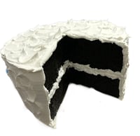 Image 4 of Swirly Two Layer Dark Chocolate Cake with White Icing cake, faux cake, fake food, 8 inch Width by...