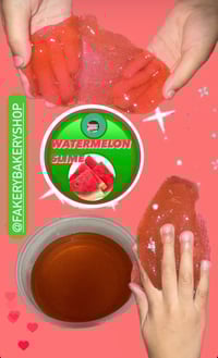 Image 3 of Water Jelly Slime, Watermelon Slime, Watermelon Scented, watermelon pink red Color, Slime, Thick ...