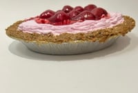 Image 3 of Fake Pie, Pink Cream Strawberry Glaze Pie in a pie graham crust 9” in foil pan