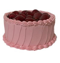Image 4 of Fake Food, Pretend, Life Size Strawberry Glaze Pink Cake, Size 6”round x 2”tall
