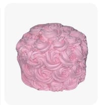 Image 1 of FAKE FOOD/Swirling Rosette Pink Cream Cake/pink cake/ faux rose cake/ centerpiece/ 7 inch Width x...