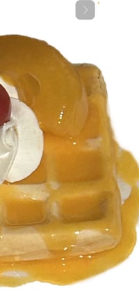 Image 3 of FAKERY BAKERY SHOP/ The perfect breakfast prop/rectangle waffle/peach syrup/4X4 inches/fake food/...
